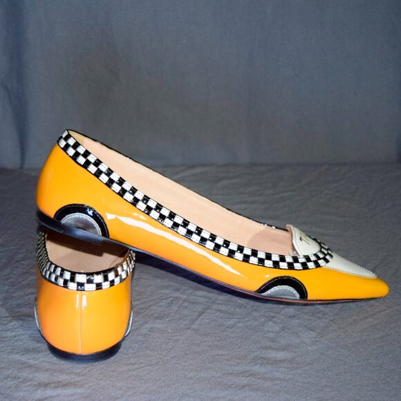 Kate Spade Gogo Taxi Flats Size 8.5 & Matching Taxi Stud Earrings Set - Picture 5 of 7